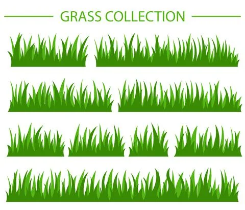 Green grass collection Stock Illustration