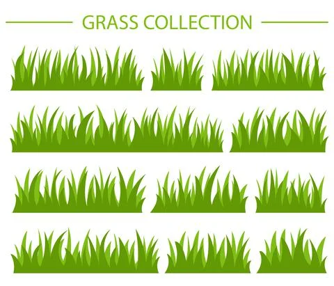 Green grass collection Stock Illustration