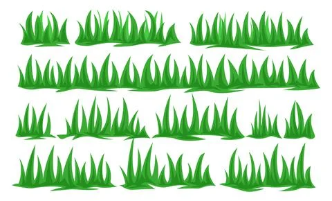 Green grass collection Stock Illustration