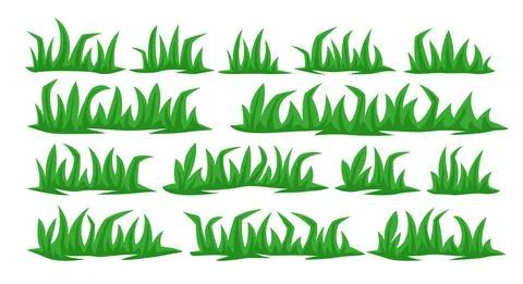 Green grass collection Stock Illustration