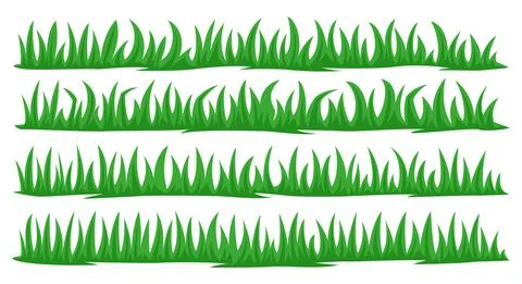 Green grass collection Stock Illustration
