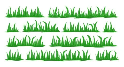 Green grass collection Stock Illustration