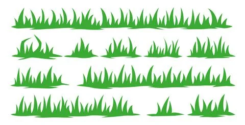 Green grass collection Stock Illustration