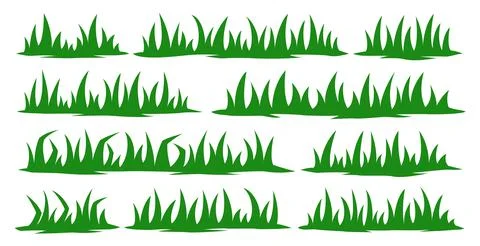 Green grass collection Stock Illustration