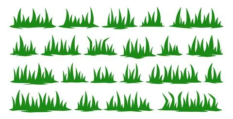 Green grass collection Stock Illustration