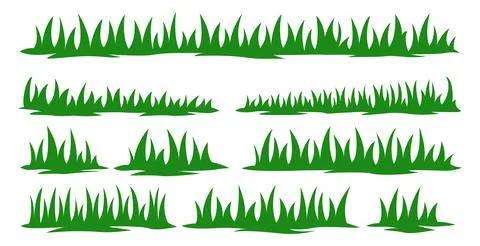 Green grass collection Stock Illustration