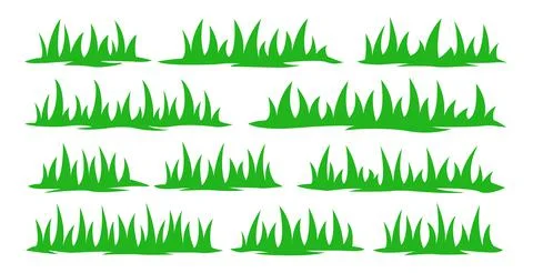 Green grass collection Stock Illustration