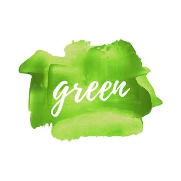 Green grass color smear vector brush stroke. Background artistic texture. Abs Stock Illustration