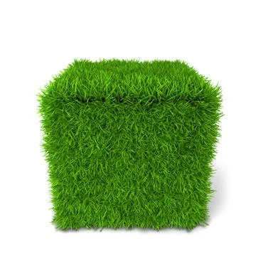 Green grass cube Stock Illustration