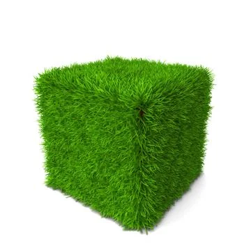 Green grass cube Stock Illustration