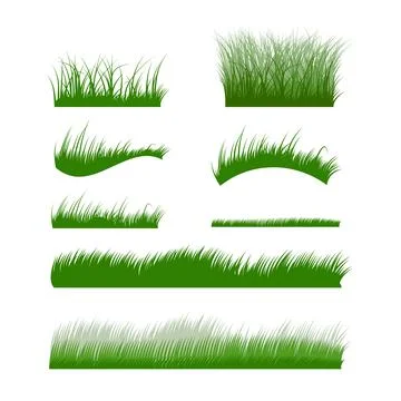 Green grass decorative elements. isolated on transparent background Illustrazione stock