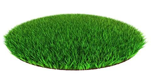 Green grass disc shape Stock Illustration