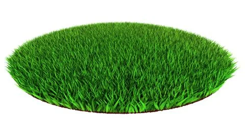 Green grass disc shape Stock Illustration