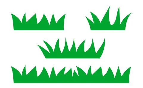 Green grass, doodle grass hand drawn, grass silhouette for clip art Illustrazione stock