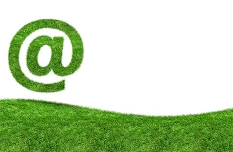 Green grass Email Symbol Illustrazione stock