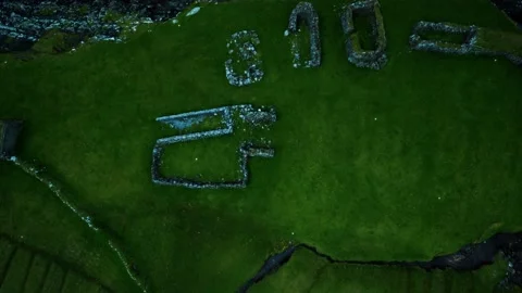 Green grass fields of Faroe Islands Stock Footage 142070217