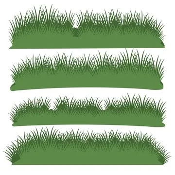 Green Grass Flat Ground Element Decoration for Park and Garden Design.Vecto.. Stock Illustration