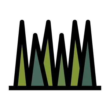 Green grass flat icon Illustrazione stock