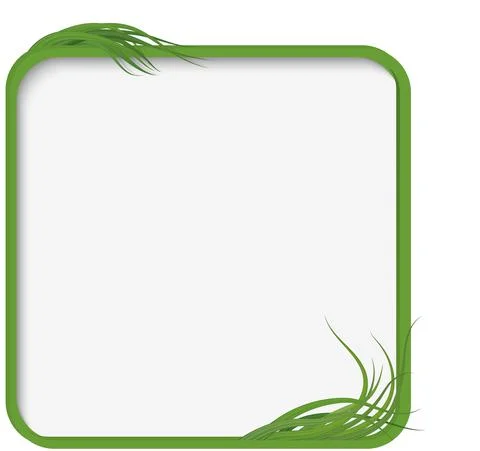 Green grass frame with copy space on white Illustrazione stock