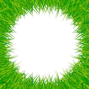 Green grass frame vector background Stock Illustration