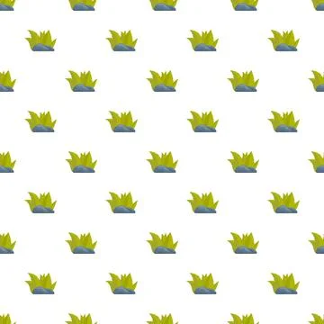Green grass growing over rock seamless pattern Illustrazione stock