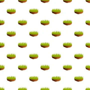 Green grass growing on soil repeating pattern イラスト素材
