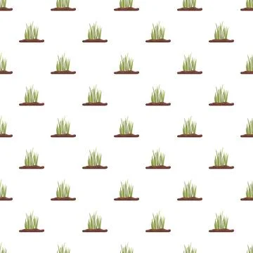 Green grass growing from soil seamless pattern Illustrazione stock