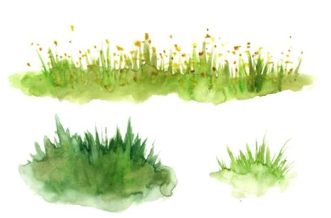 Green grass hand drawn Stock Illustration