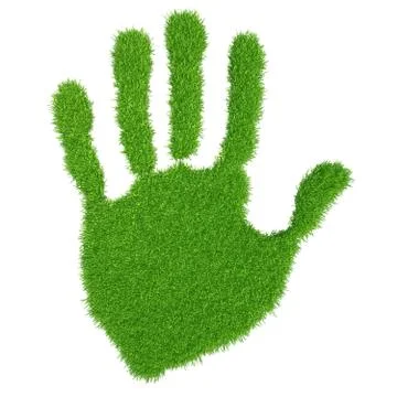 Green grass hand Stock Illustration