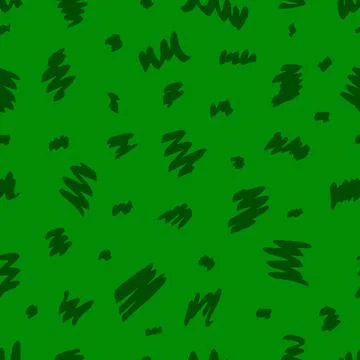 Green grass, herb seamless repeat vector pattern. Illustrazione stock