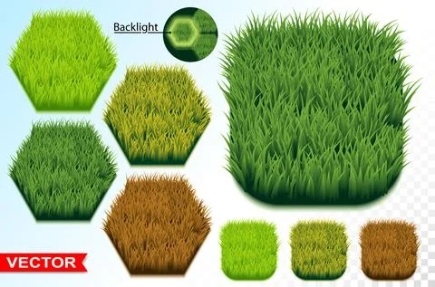 Green grass hexagon seamless pattern vector icon Illustrazione stock