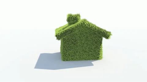 Green grass house isolated Stock Footage 22333162