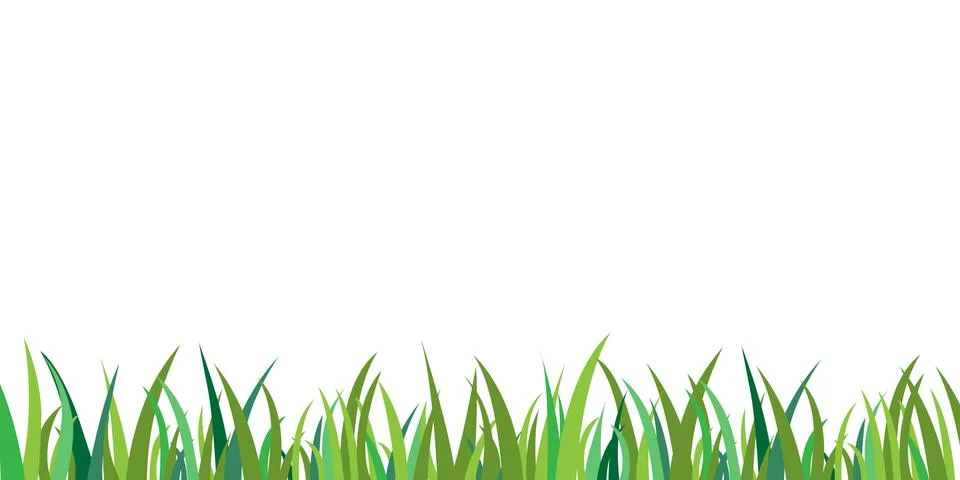 Green grass isolated background vector.Grass border frame decoration イラスト素材