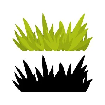 Green grass isolated on white background. Vector illustration Illustrazione stock