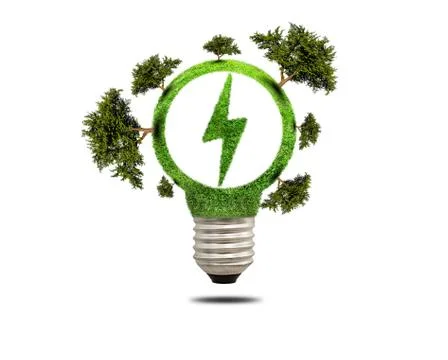 Green grass light bulb isolated Stock Illustration