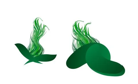 Green grass that is longitudinal to be used as a design element isolated fr.. Stock Illustration