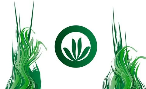 Green grass that is longitudinal to be used as a design element isolated fr.. Illustrazione stock