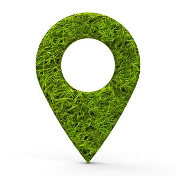 Green grass map pointer Stock Illustration