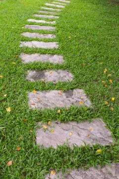 Green Grass Marble Path Foto stock
