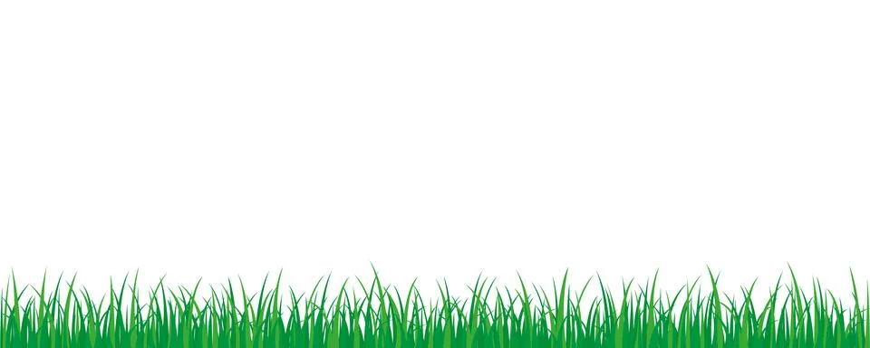 Green grass meadow border vector pattern isoladet on a white background Illustrazione stock