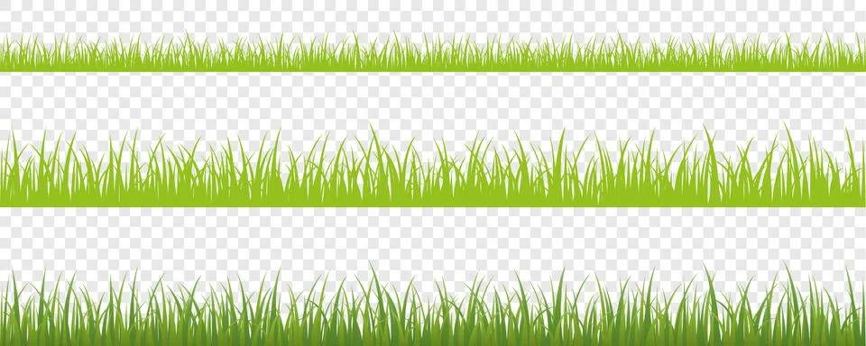 Green grass meadow border vector pattern isoladet 스톡 일러스트
