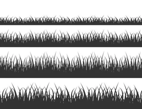 Green grass meadow border vector pattern. Grass background Vector Illustratio Stock Illustration