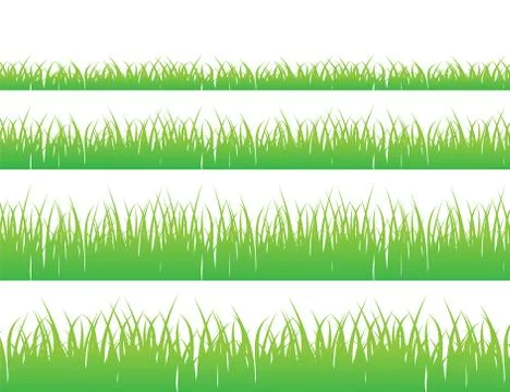 Green grass meadow border vector pattern. Grass background Vector Illustration. Illustrazione stock