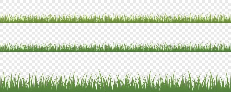 Green grass meadow border vector pattern isoladet Illustrazione stock