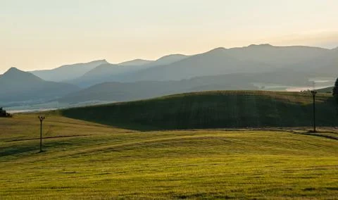 Green grass meadow wave Foto stock