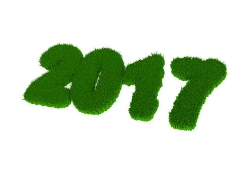 Green grass with the number 2017 Stock Illustration