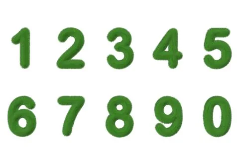 Green grass numbers illustration Stock Illustration