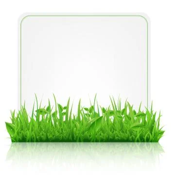 Green grass with paper sheet Stock Illustration