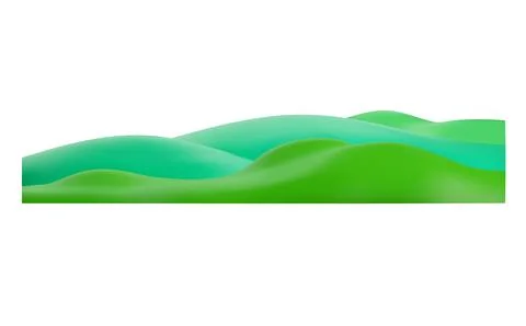 Green grass playground 3D plastic style, vector summer nature design element Illustrazione stock