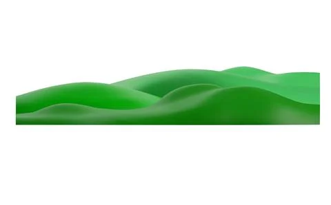Green grass playground 3D plastic style, vector summer nature design element Illustrazione stock